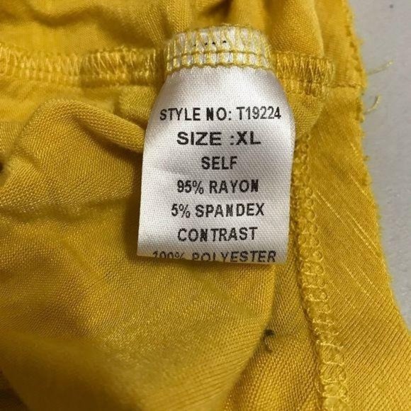 White Birch Mustard Yellow Short Sleeve Top XL - Picture 6 of 11